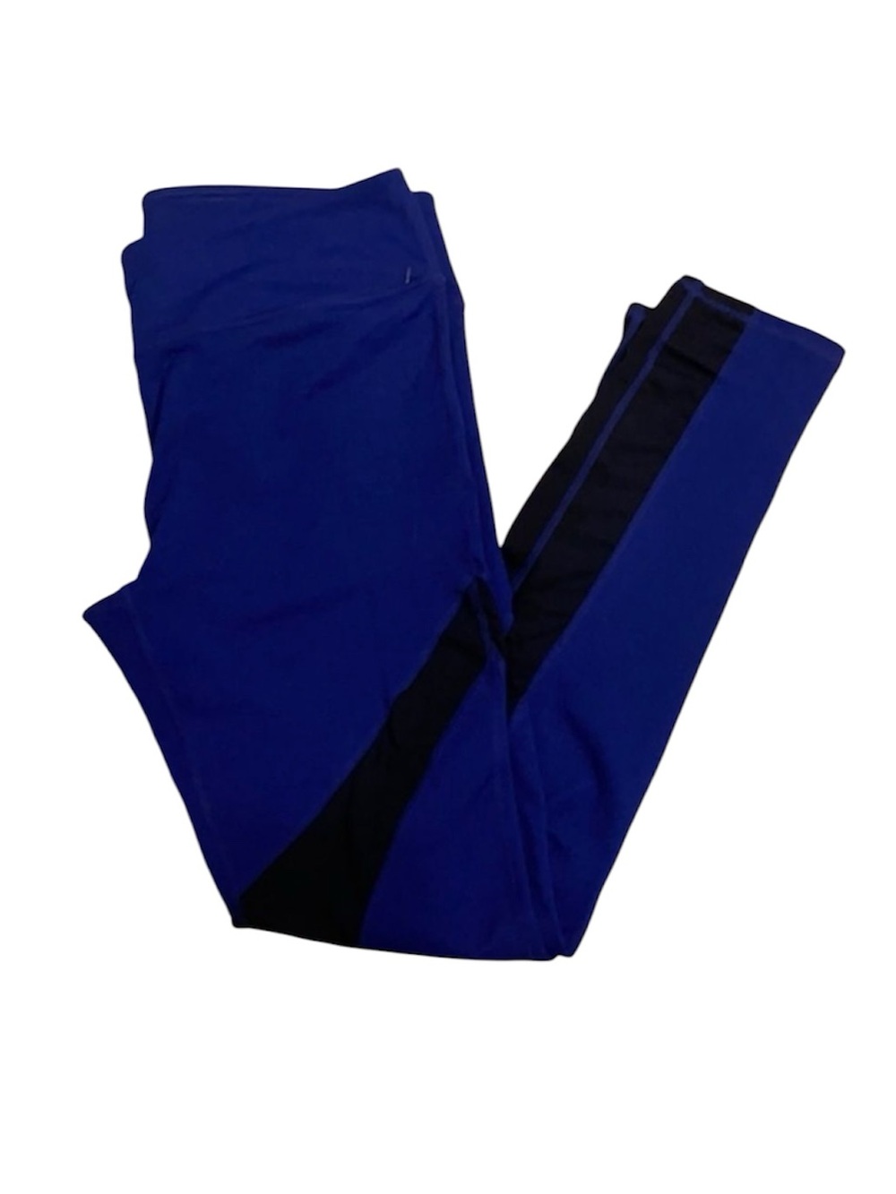 Fabletics Cherise Mid Rise Leggings Mesh Panel Athletic Medium Blue Black